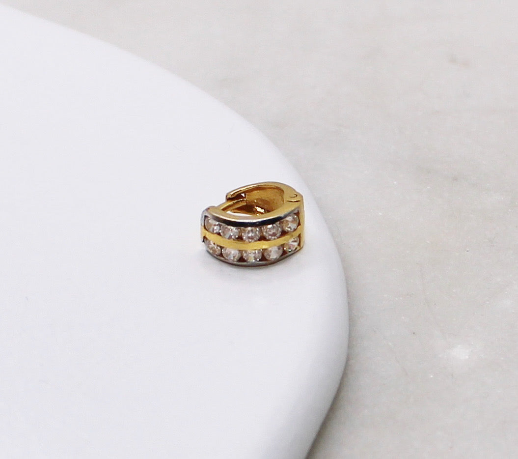 Tiny 6mm Chanel Stone Set Hoop