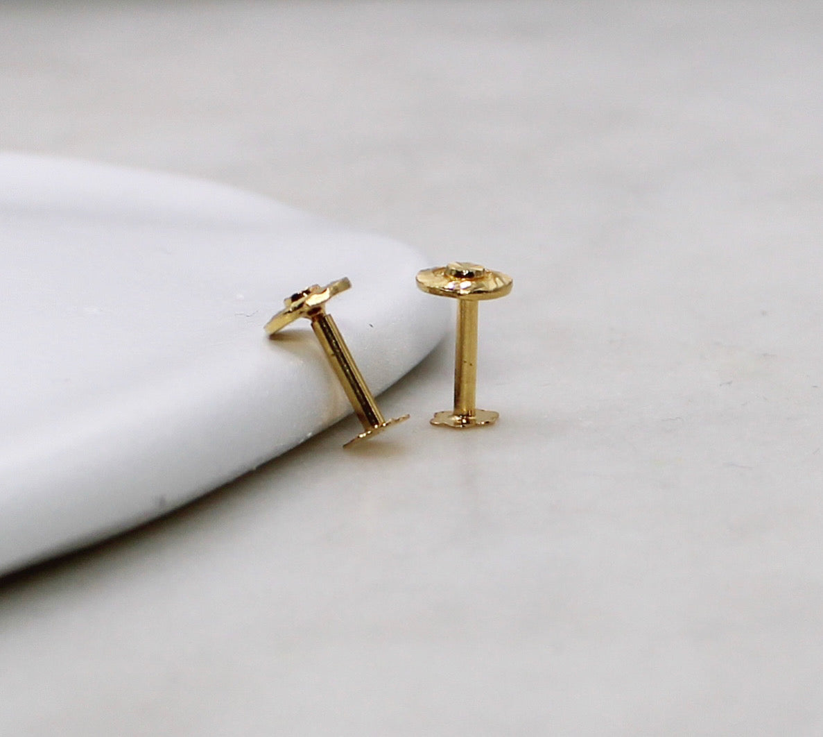 Mini Round Gold Flat Studs
