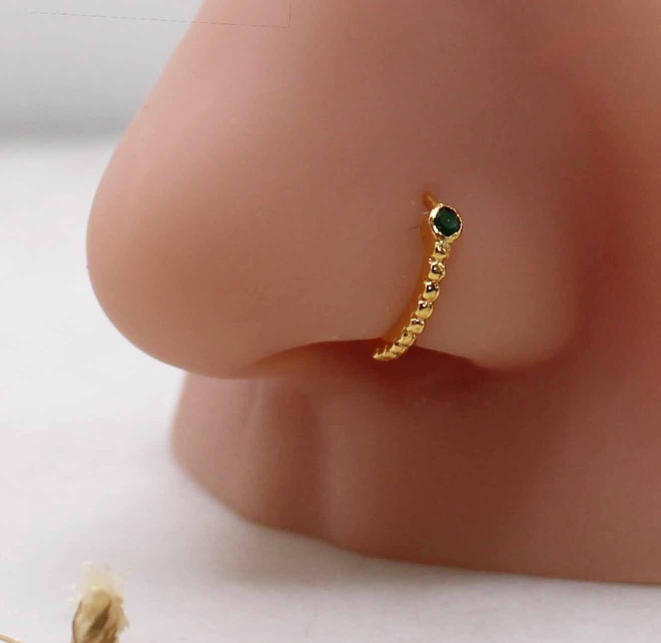 8mm Green Dotted Hoop