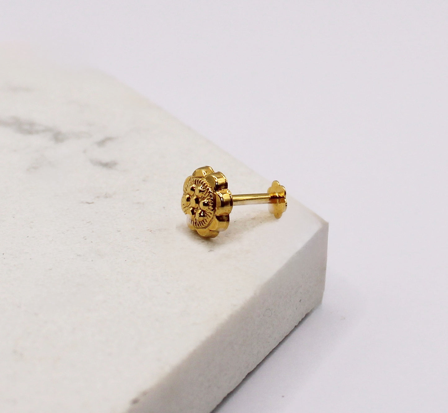 Hollow Sunflower Stud