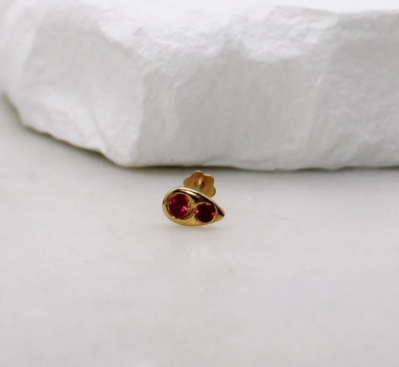 Pink Raindrop Stud
