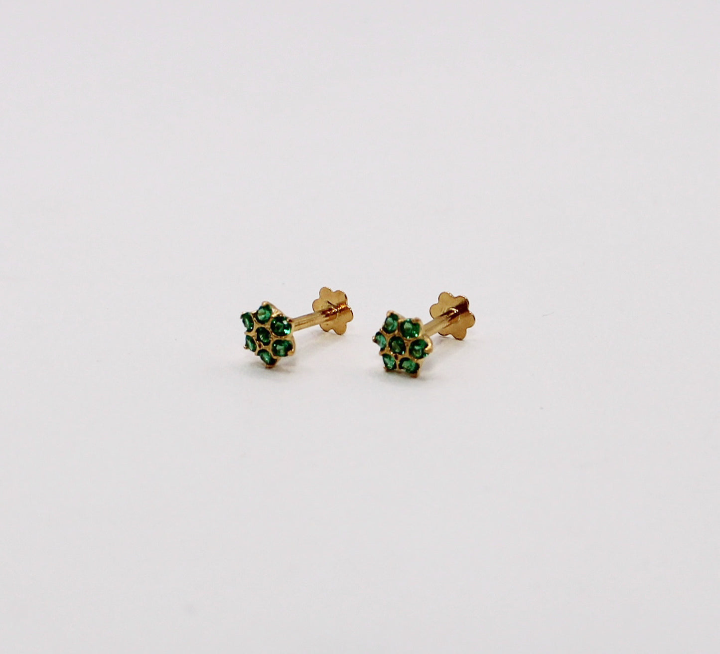 Green Flower Studs