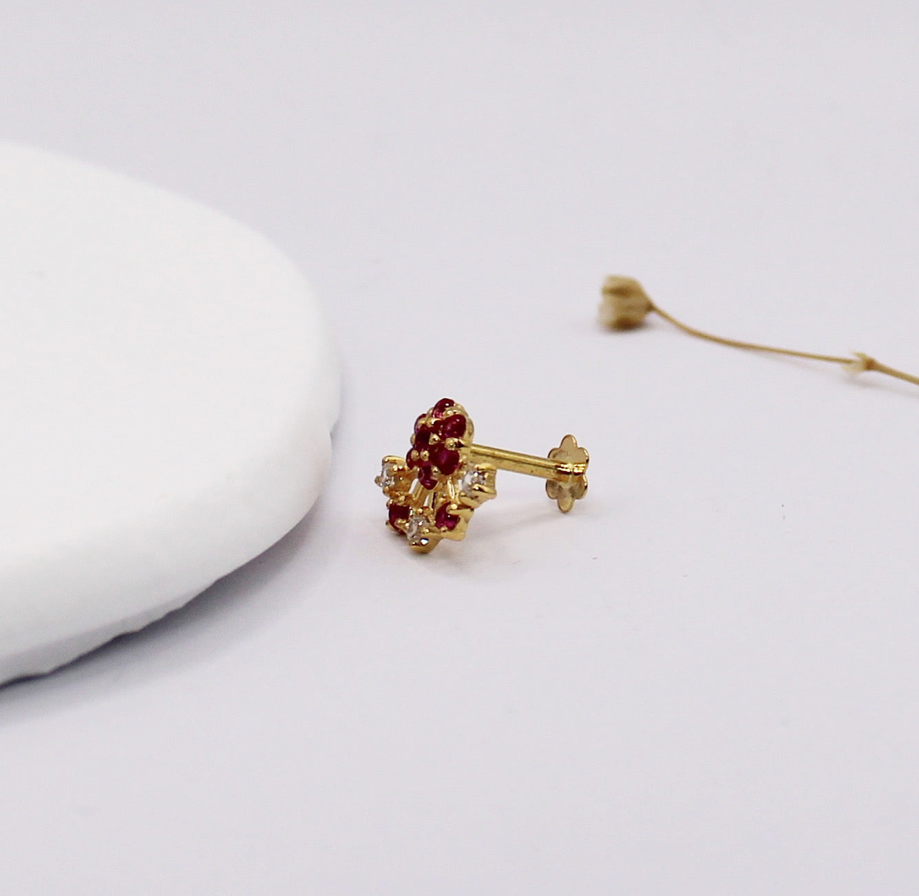 Pink Flower Stud