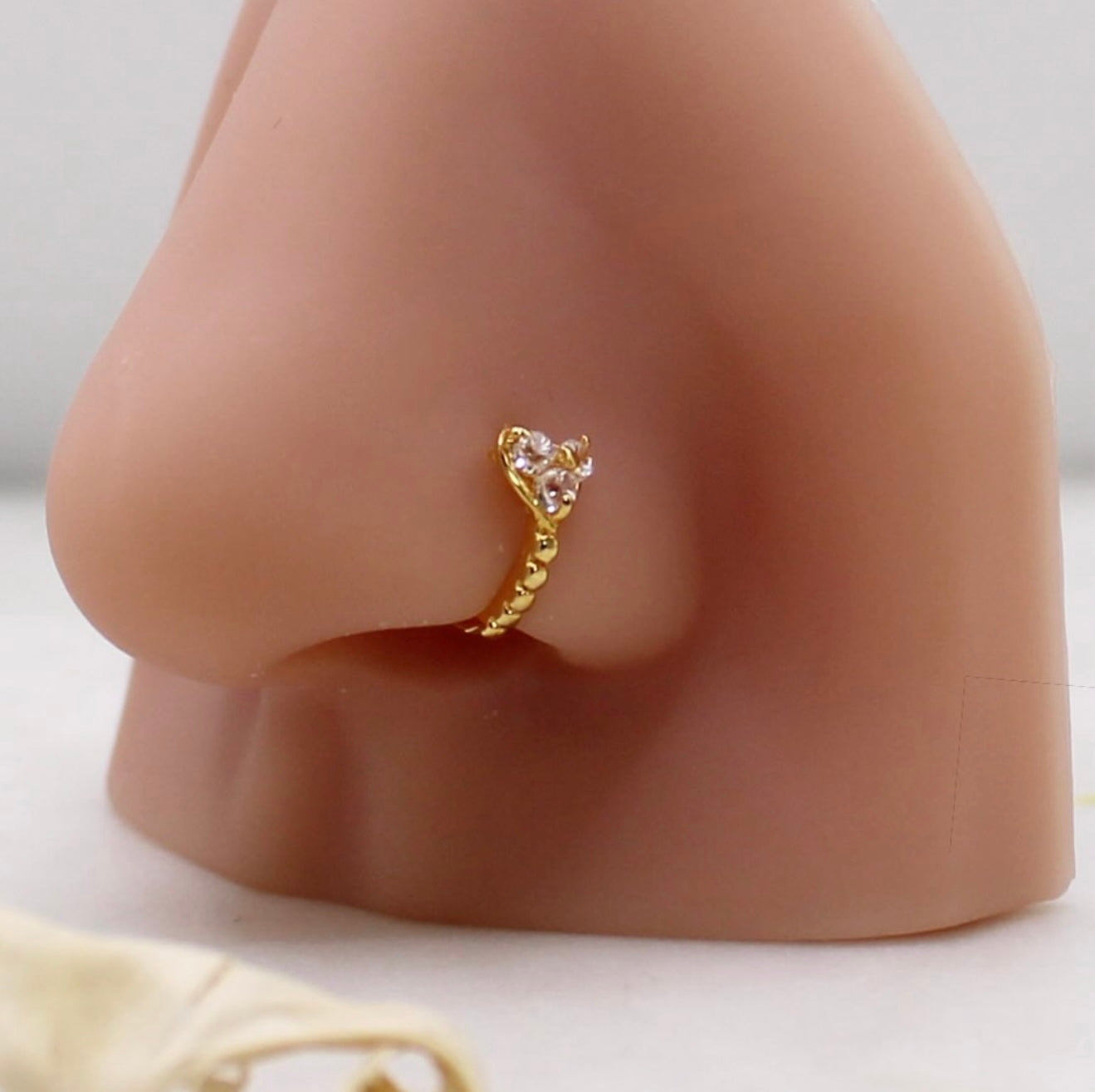 6.8mm CZ Heart Hoop