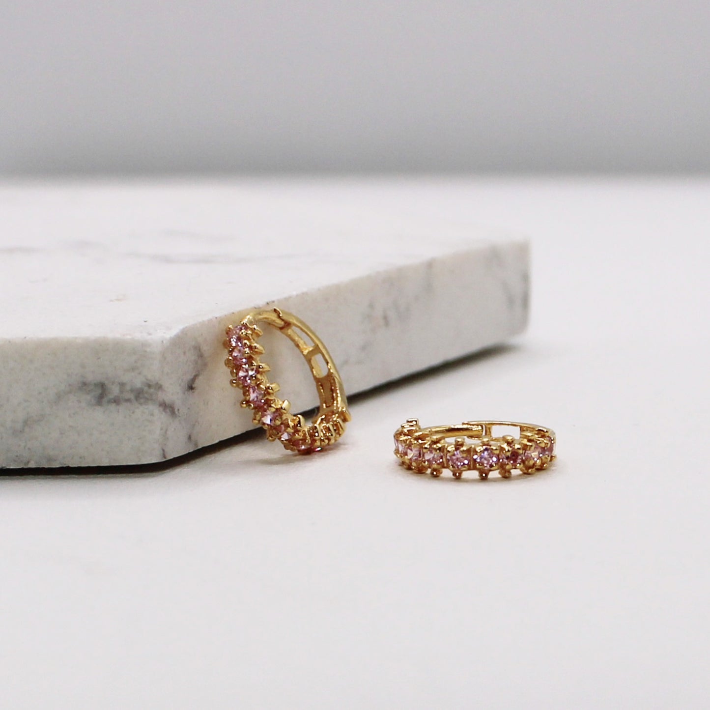 Baby Pink Cluster Hoops