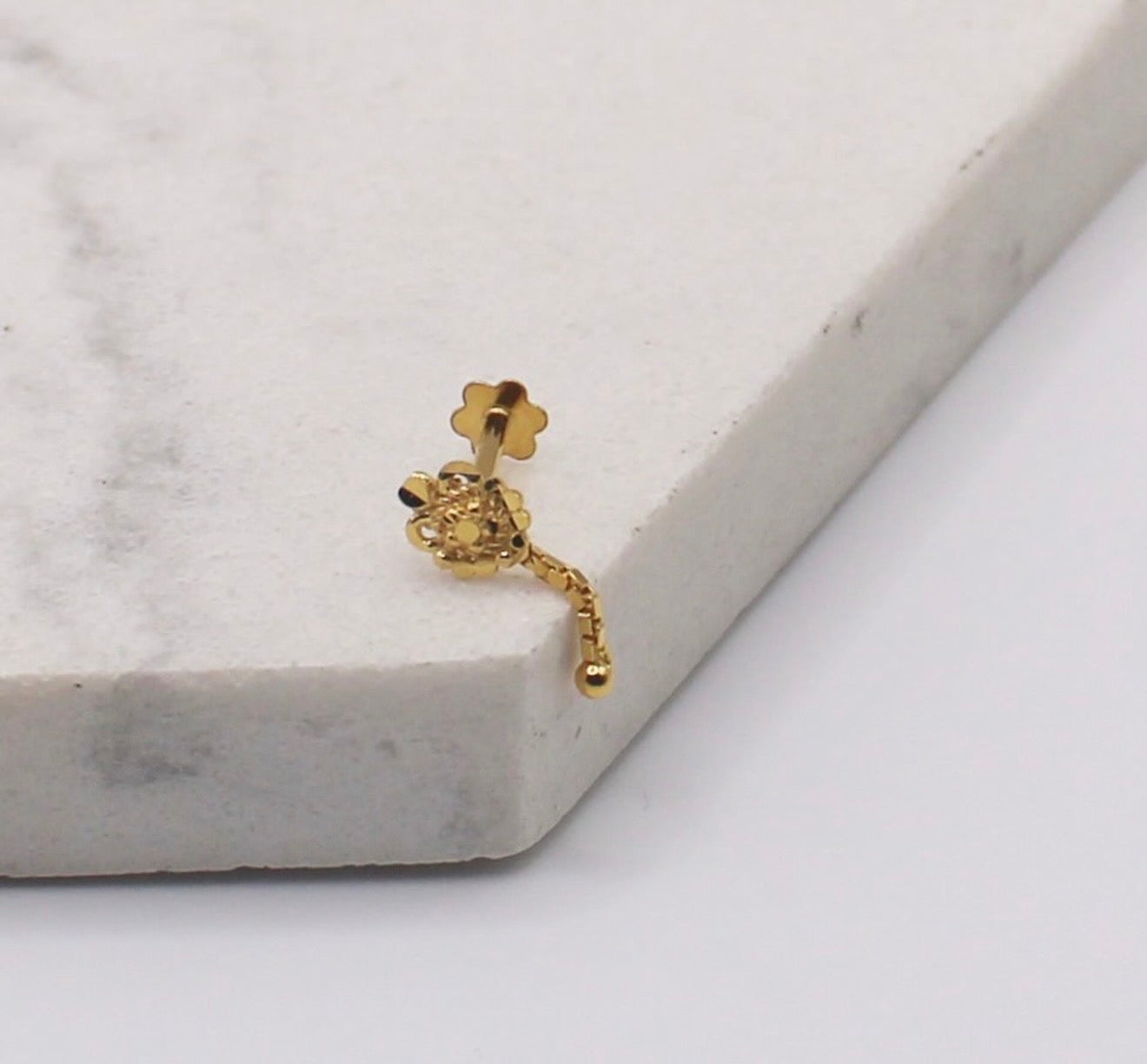 Dainty Chain Stud | 14carat