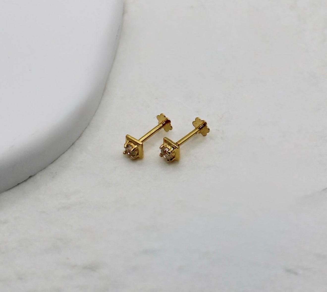Super-mini Square Studs | Pair