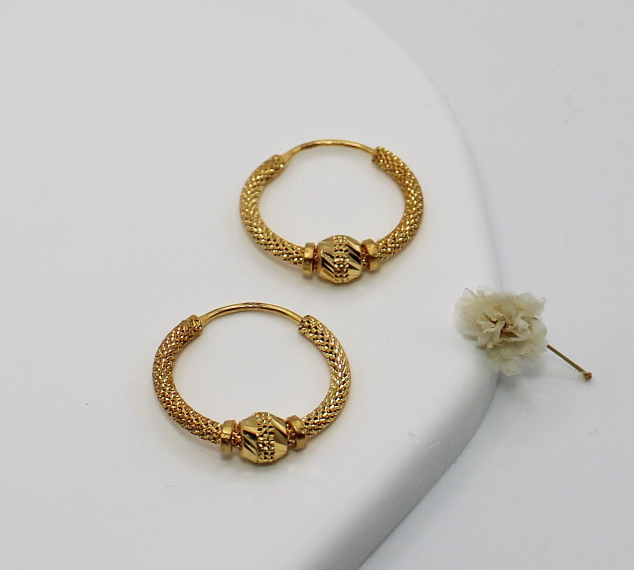 Single Ball Hoop Earrings