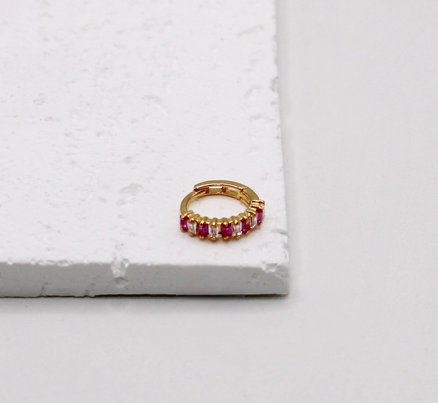 Pink Cluster Hoop