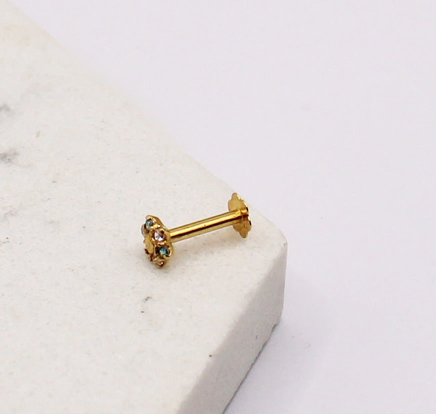 Blue Flower Stud