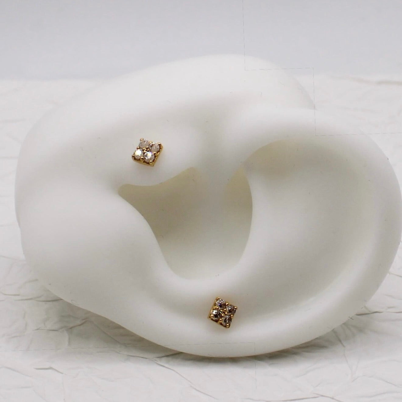 Square Sparkly Stud | single piece