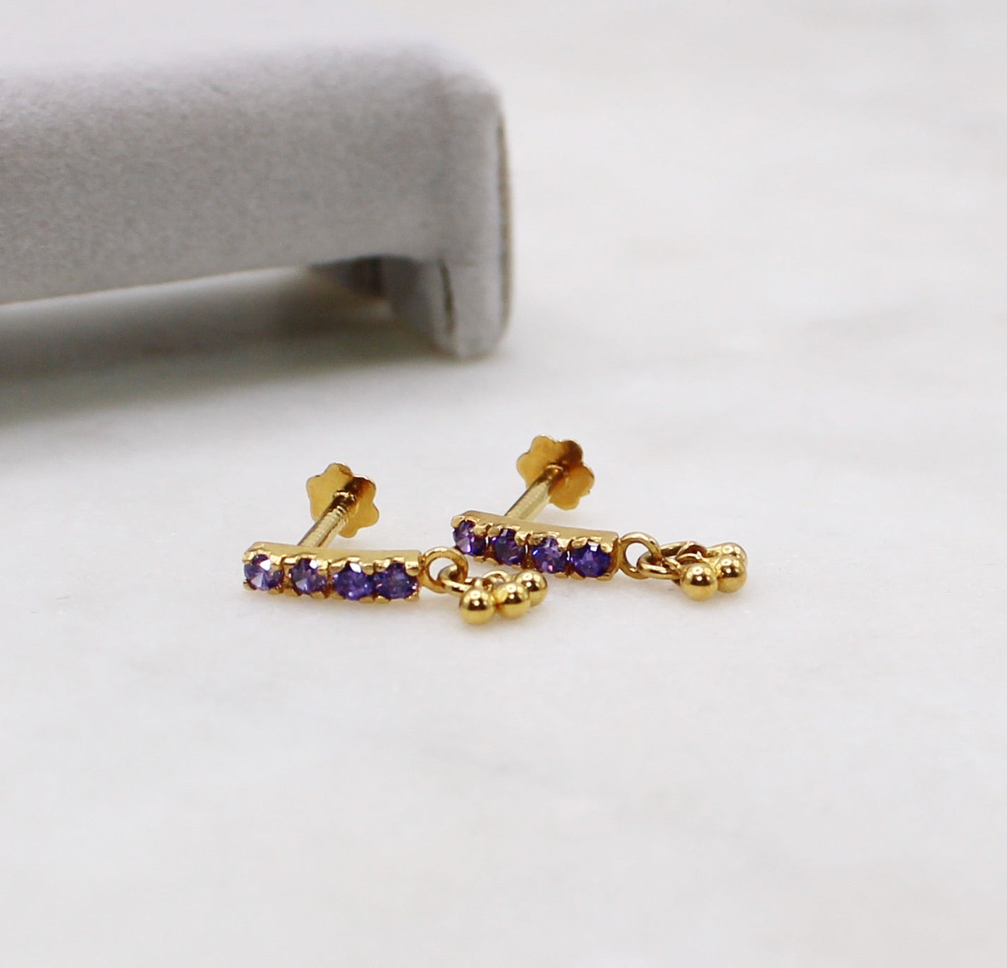 Purple Long Studs