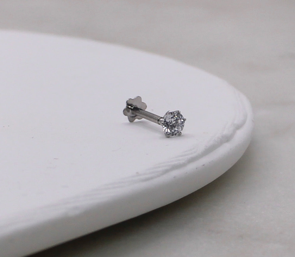 3mm Rhodium Stud