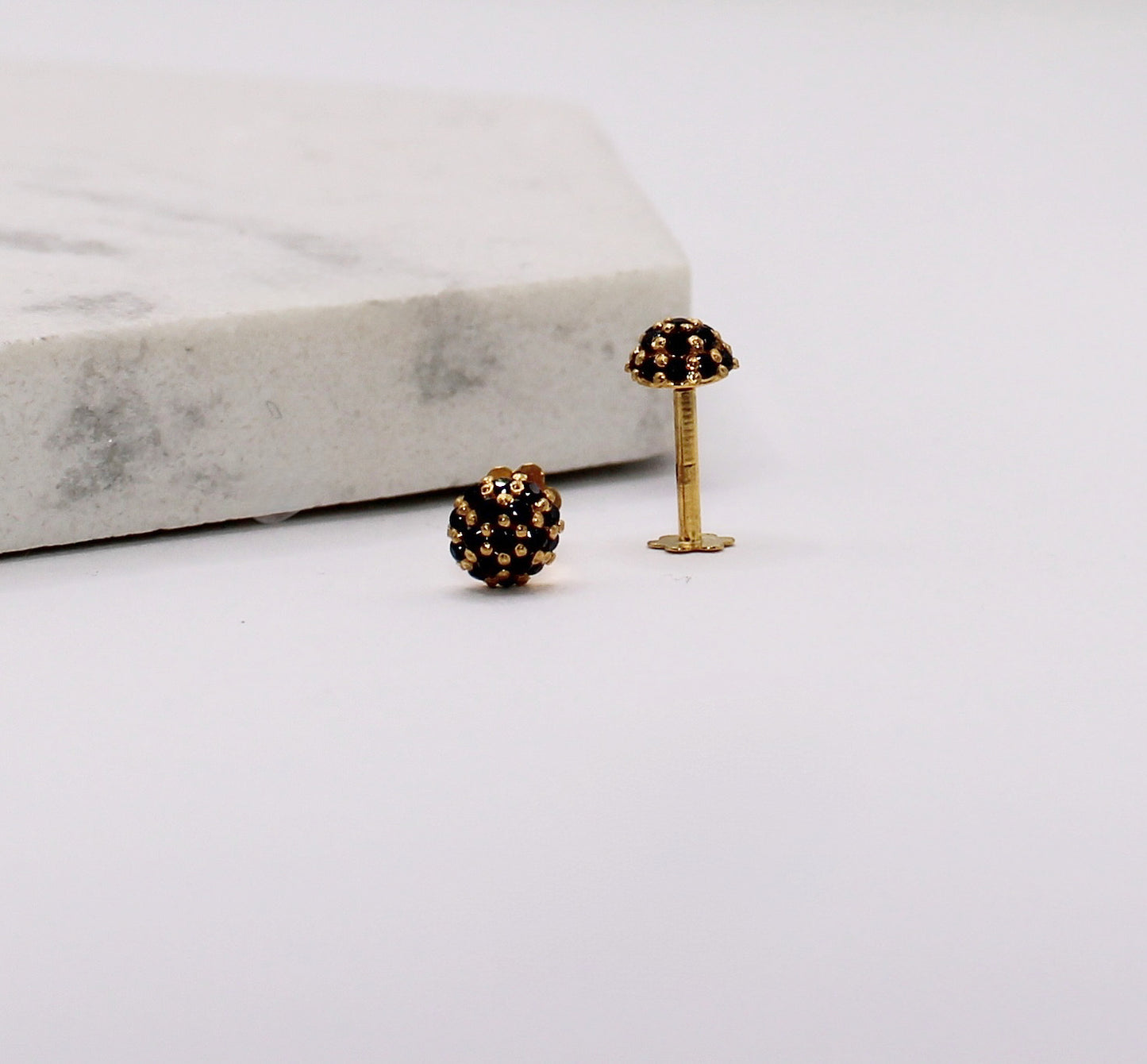 Black Mini Sparkly Studs