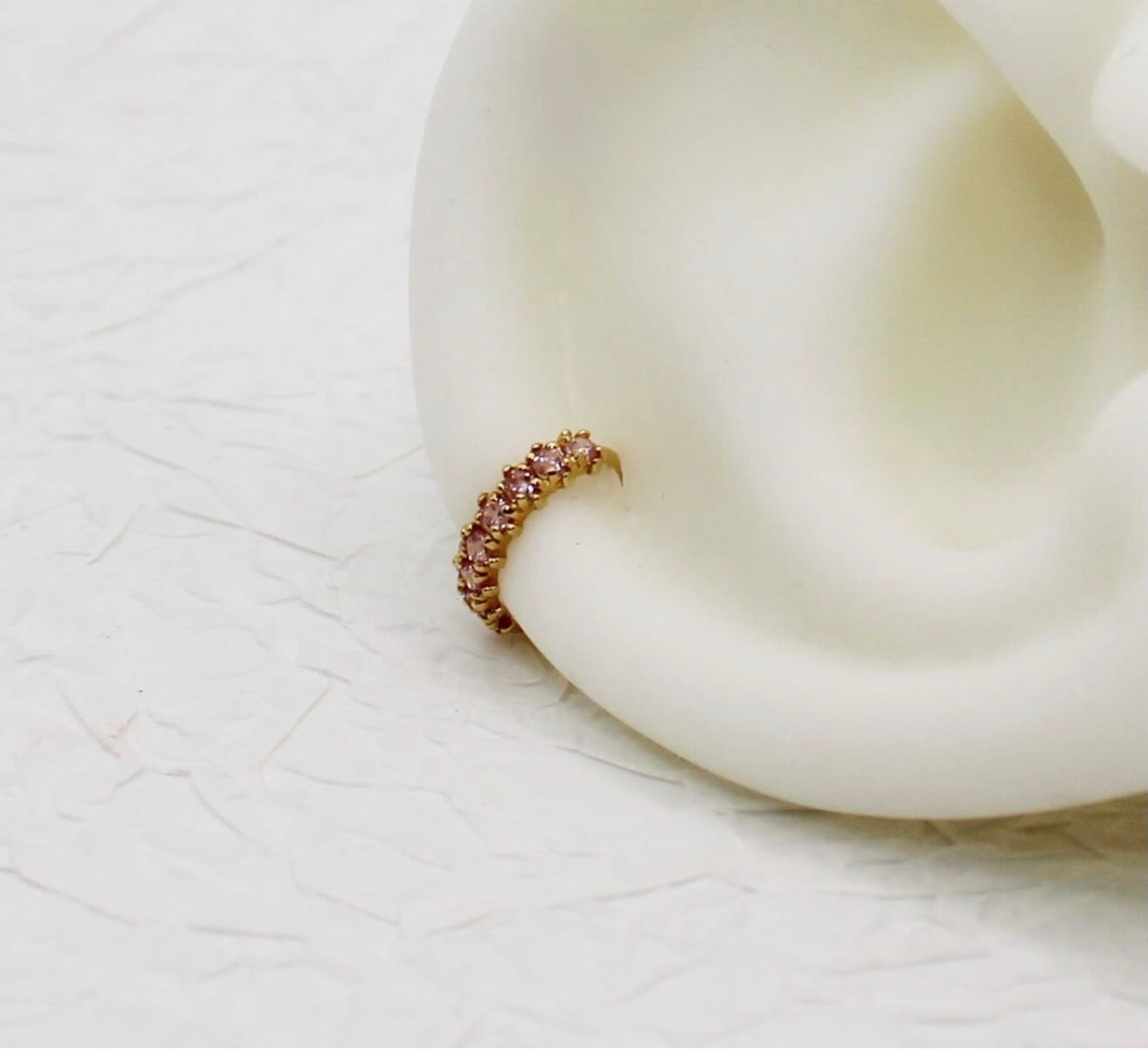 Light Baby Pink Cluster Hoop | 7.5mm