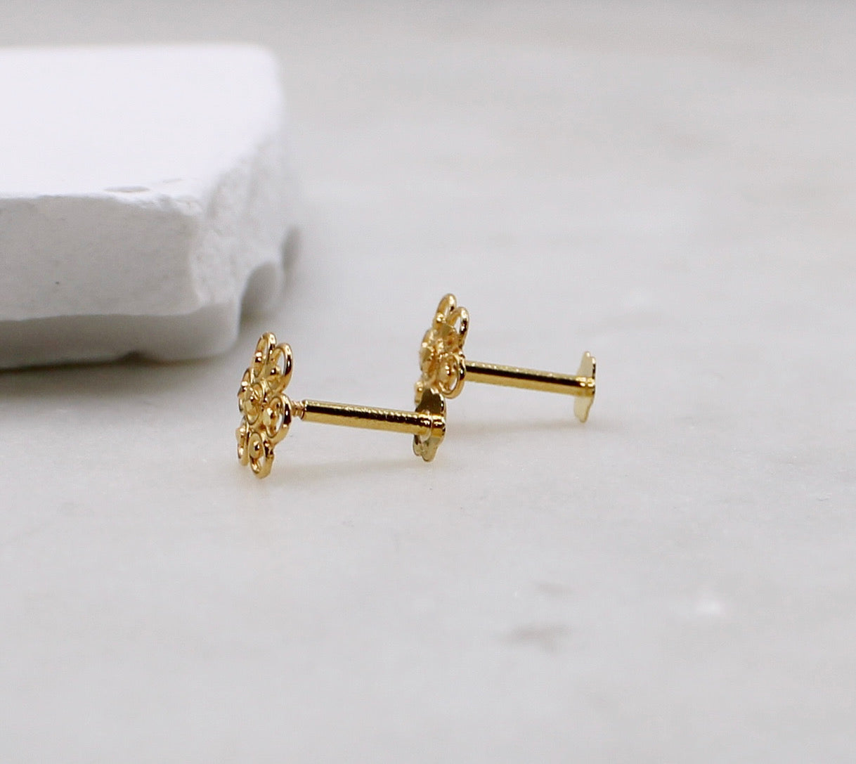 Gold Flower Studs