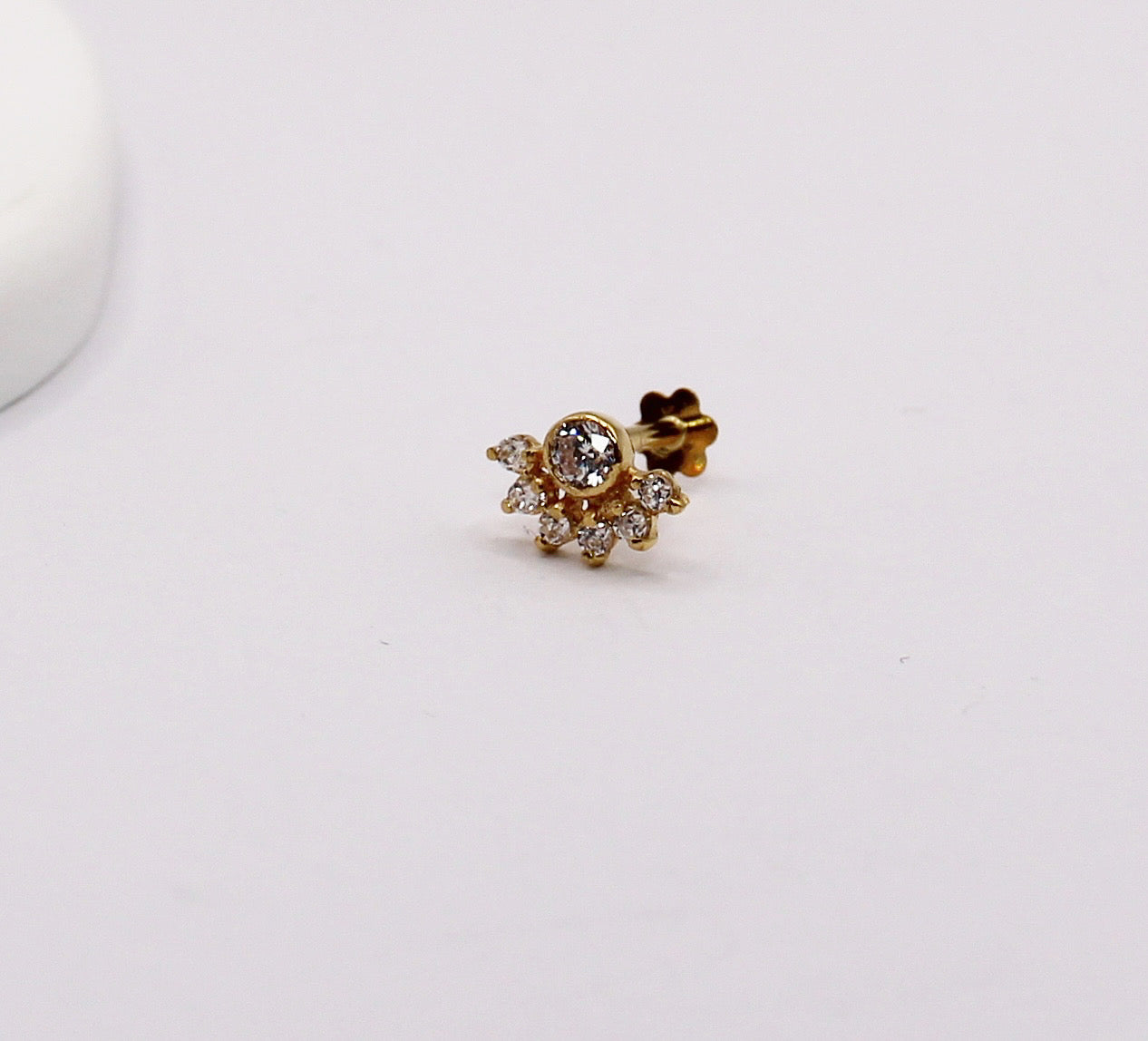 Clear Crescent Stud