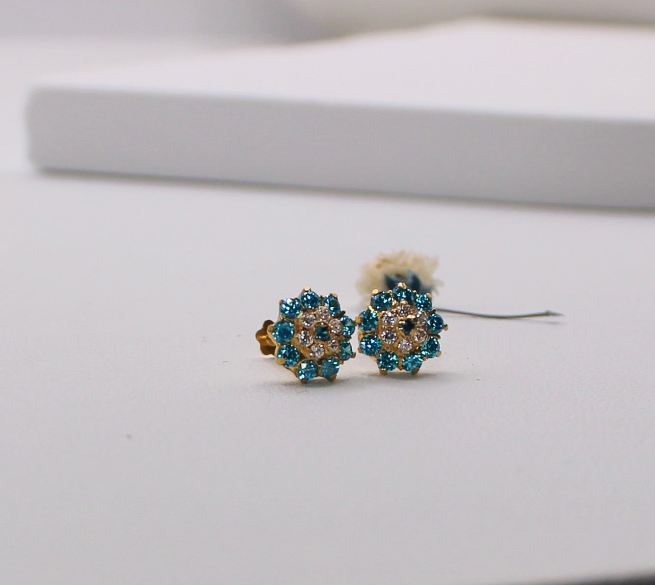Blue Flower Stud
