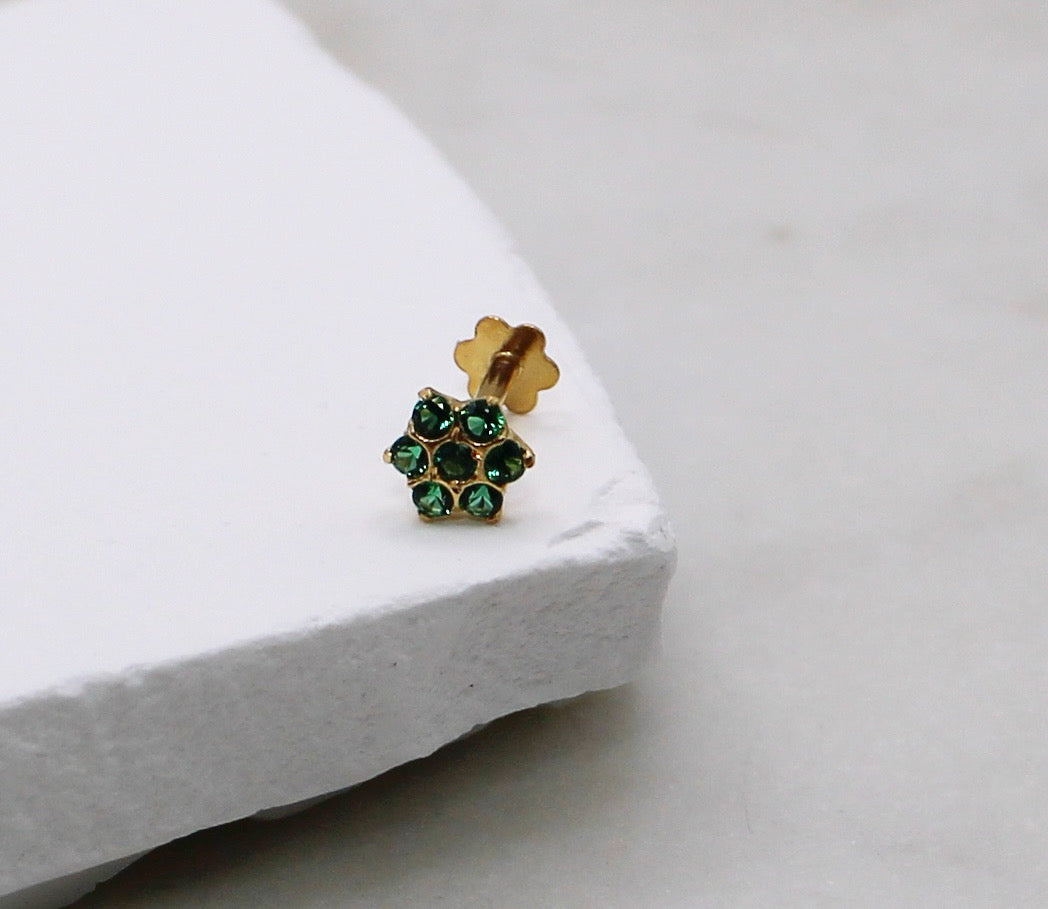 Green Flower Stud
