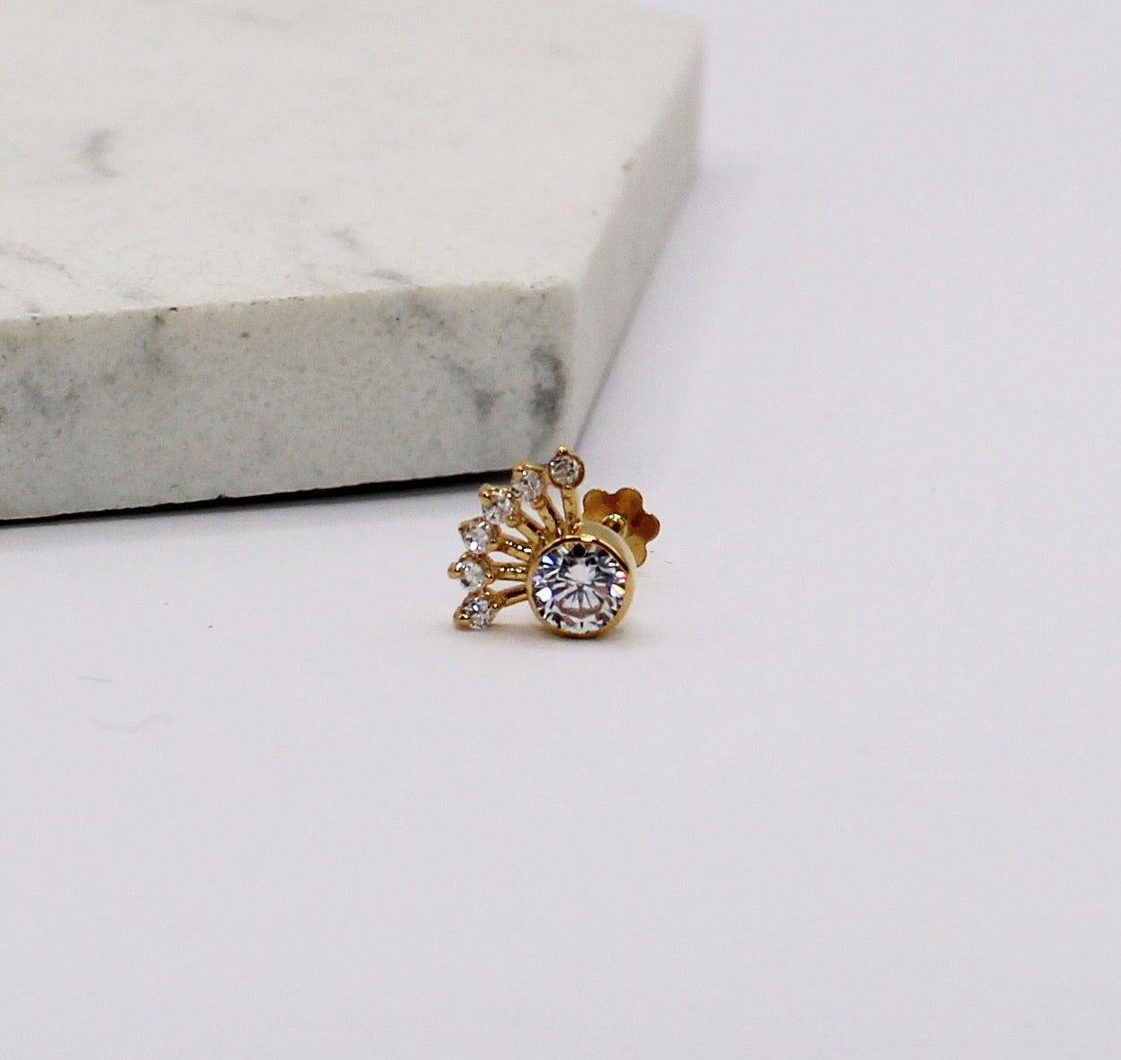 Cluster Crescent Stud | single piece