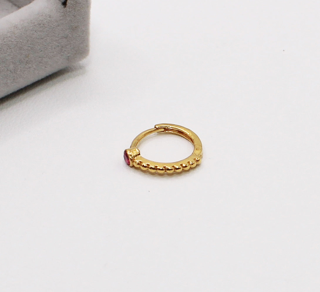 8mm Pink Dotted Hoop