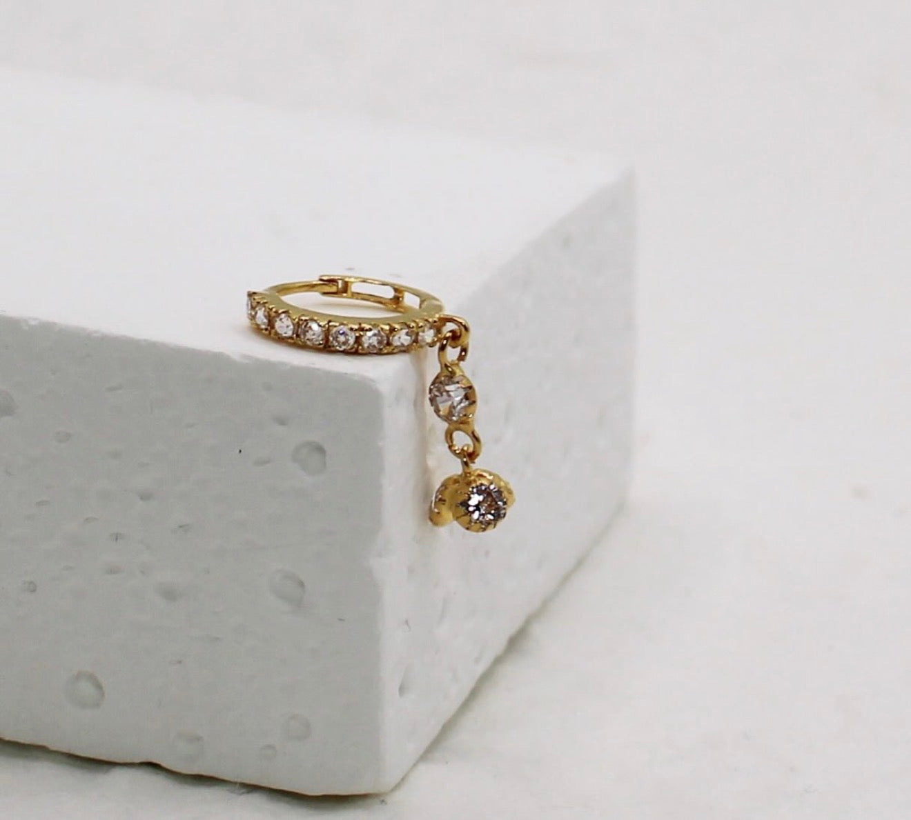Long Sparkly Hoop | 7.5mm