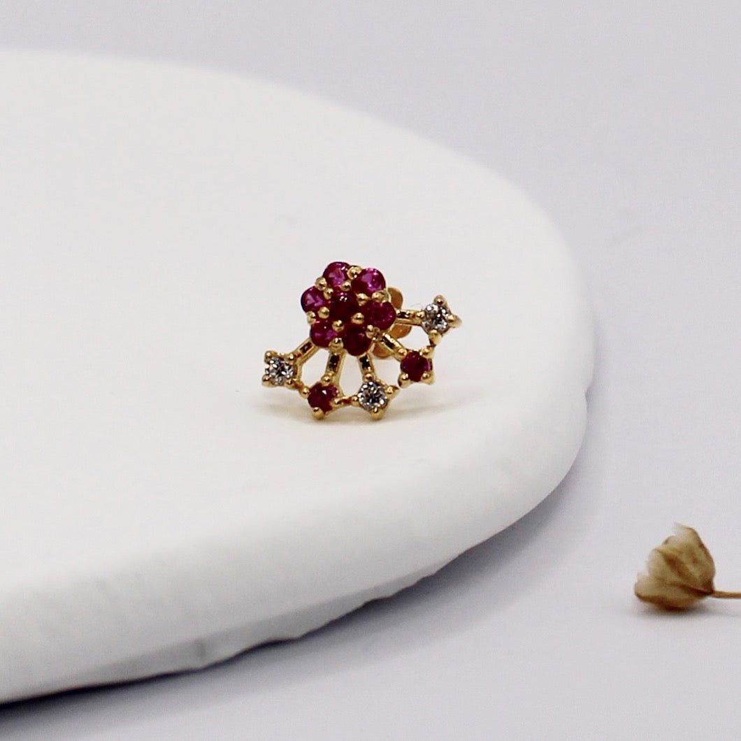 Pink Flower Stud