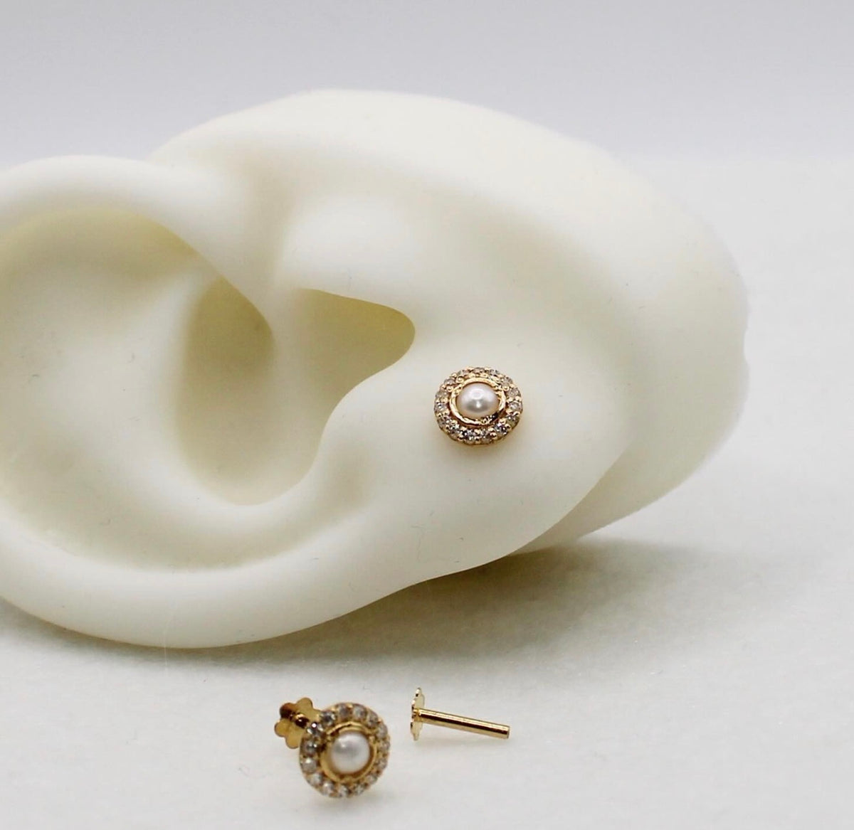 Halo Pearl Studs