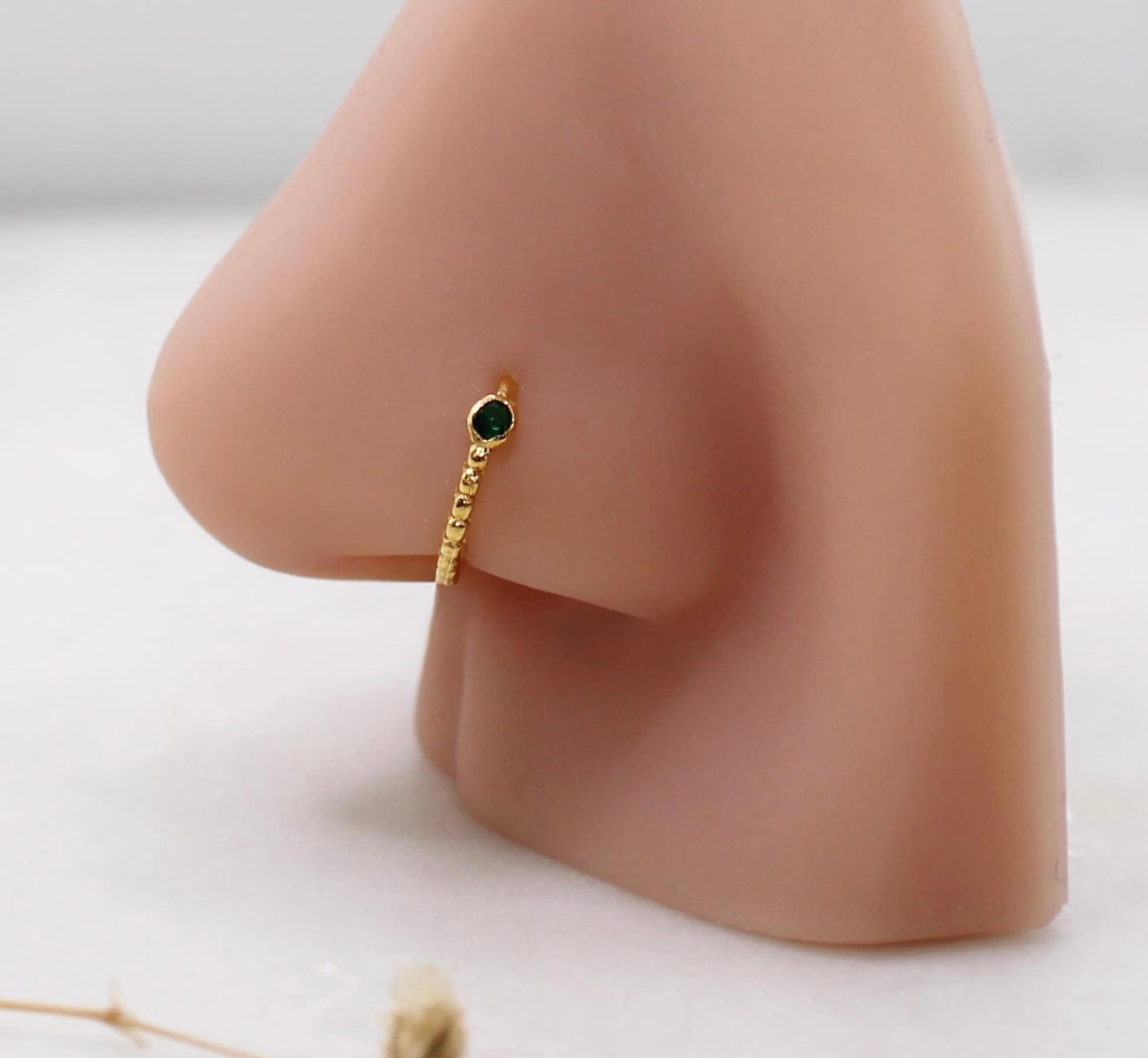 8mm Green Dotted Hoop