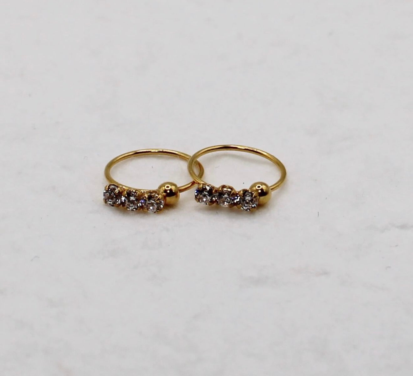 Triple Crystal Hoop | 9mm