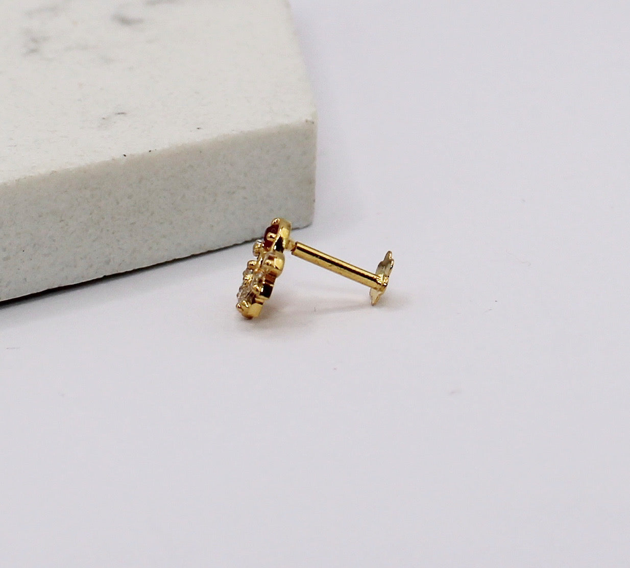 Pink Crescent Stud