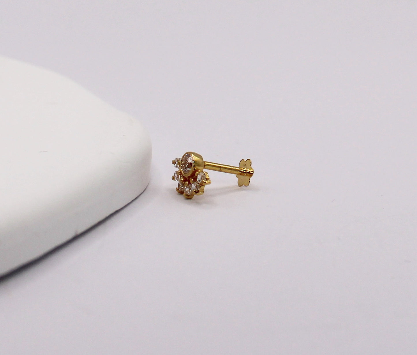Clear Crescent Stud