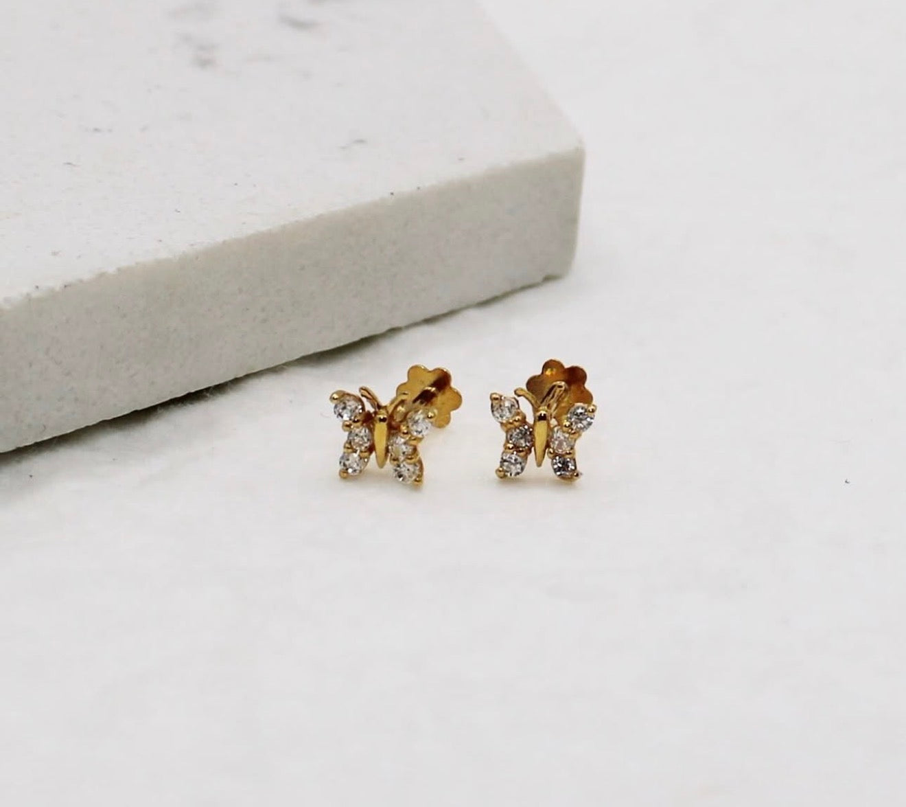 Cubic Zirconia Butterfly Studs