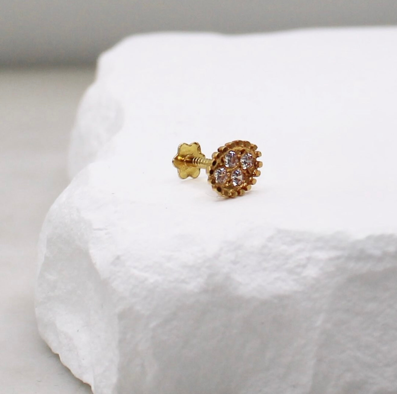 Oval Sparkly Stud