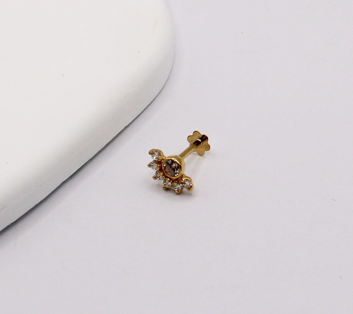 Clear Crescent Stud