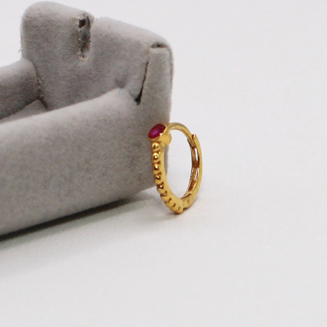 8mm Pink Dotted Hoop