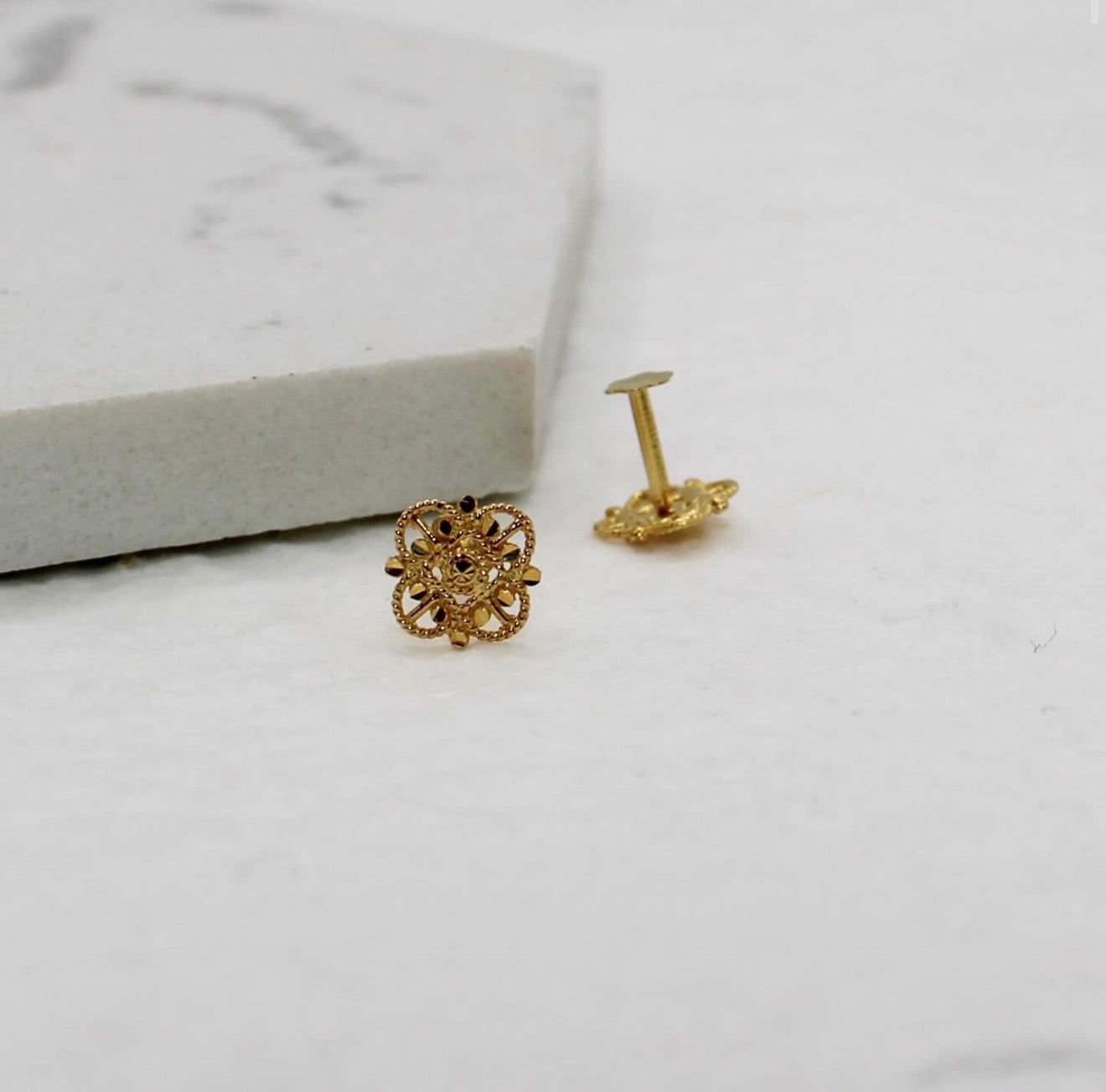 Square Filigree Studs | Pair