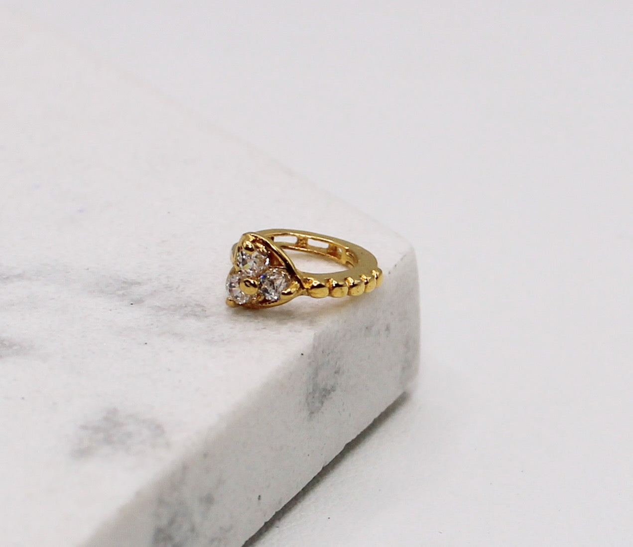 6.8mm CZ Heart Hoop