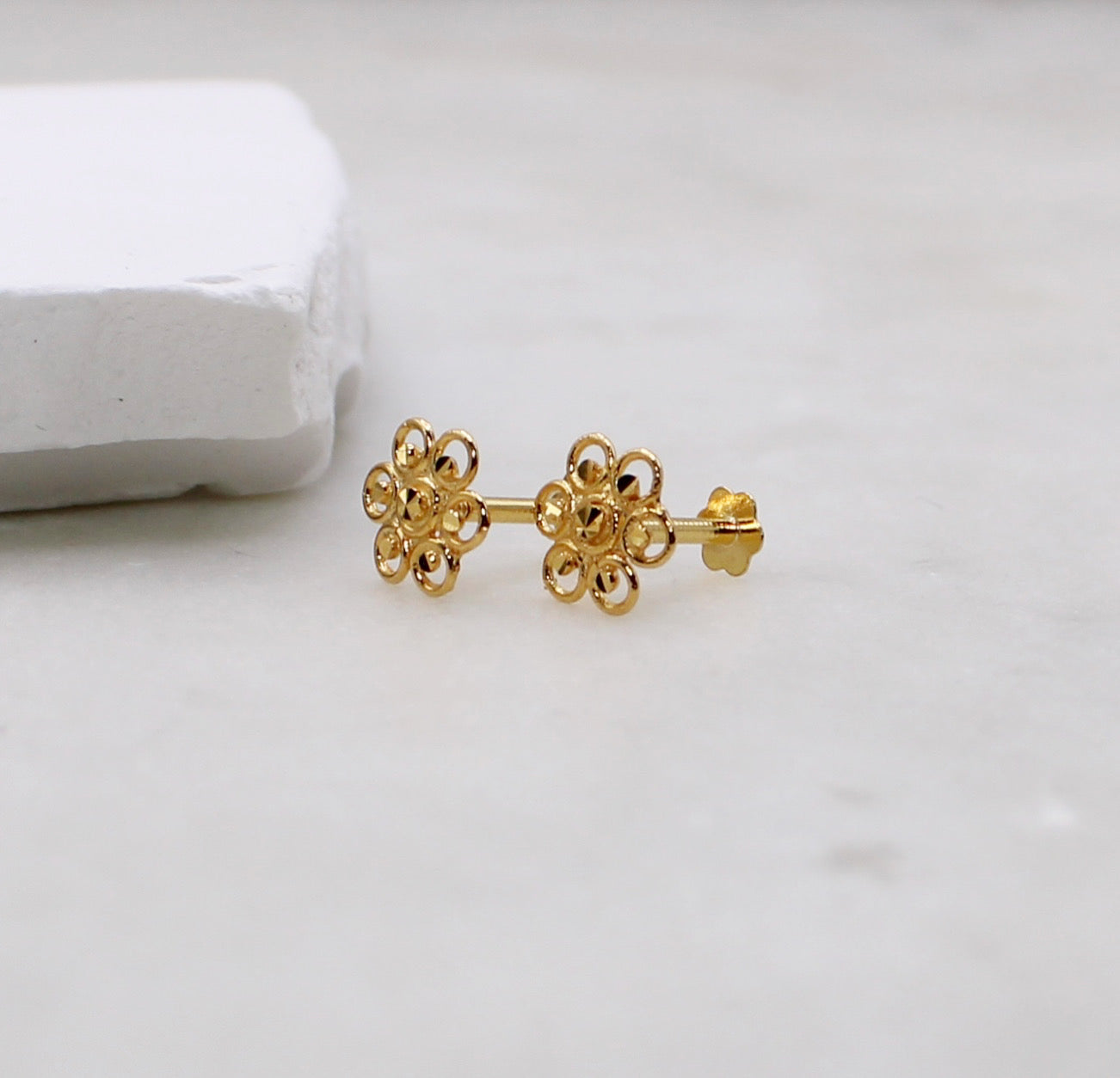 Gold Flower Studs