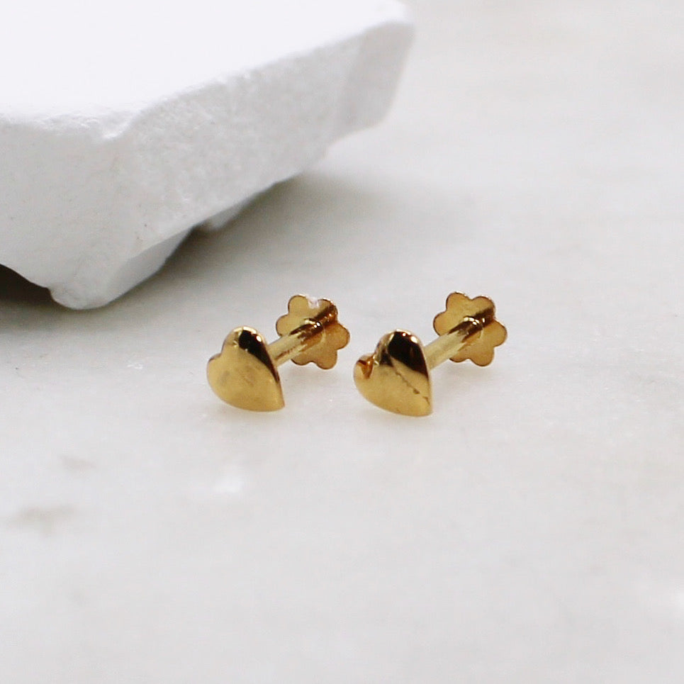 Plain Heart Studs
