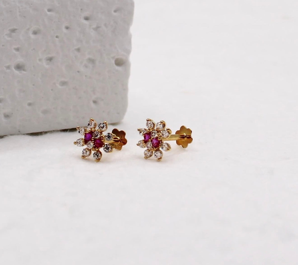 Pink Sunburst Studs