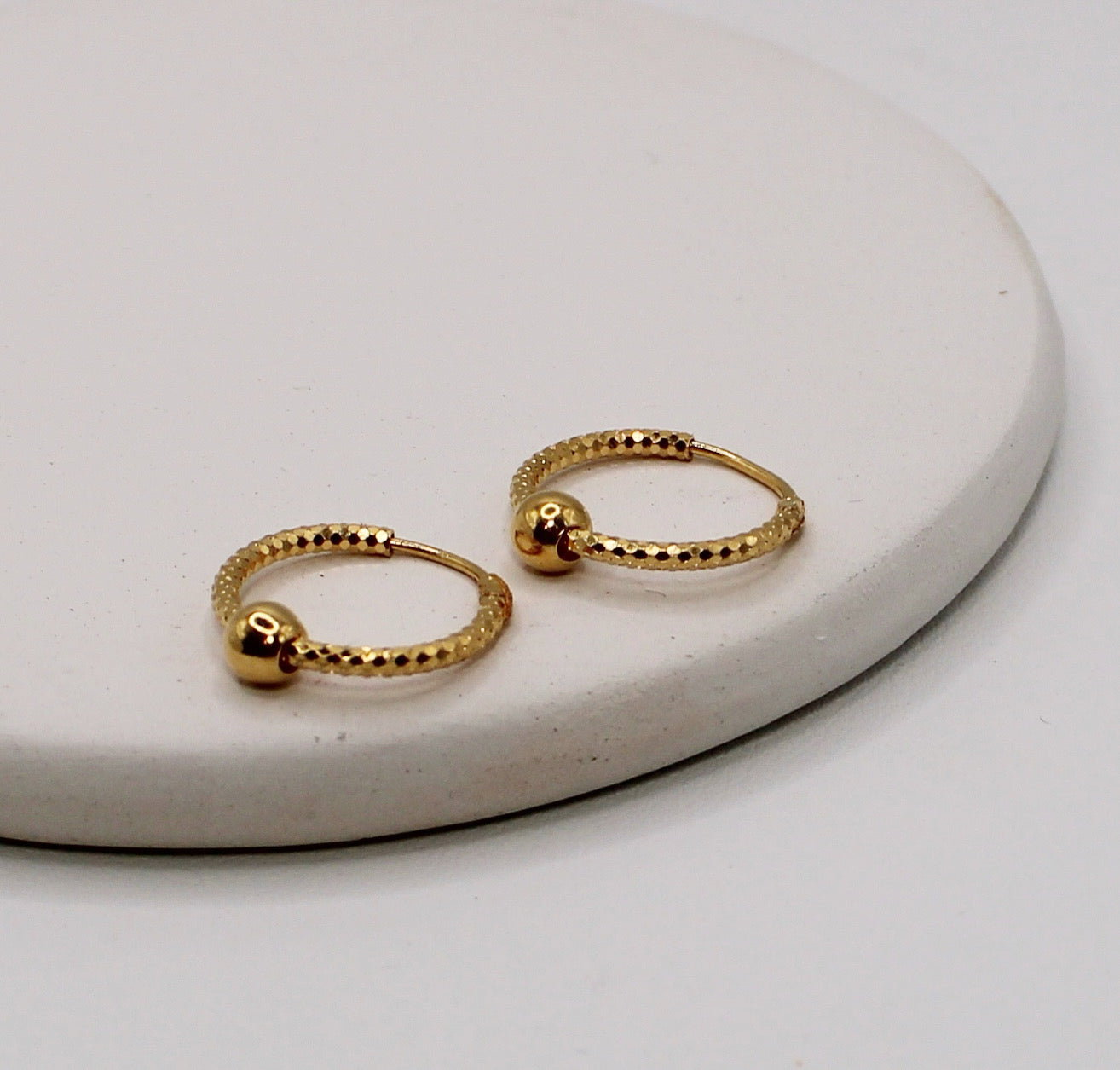 Small Plain Ball Hoops | 12.5mm