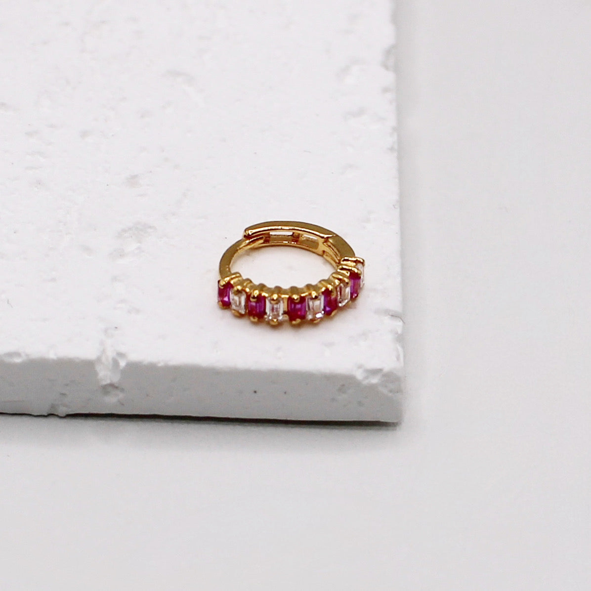 Pink Cluster Hoop
