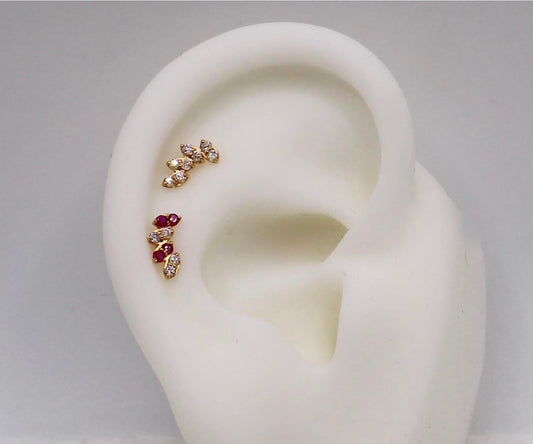 Stacked Leaf Stud