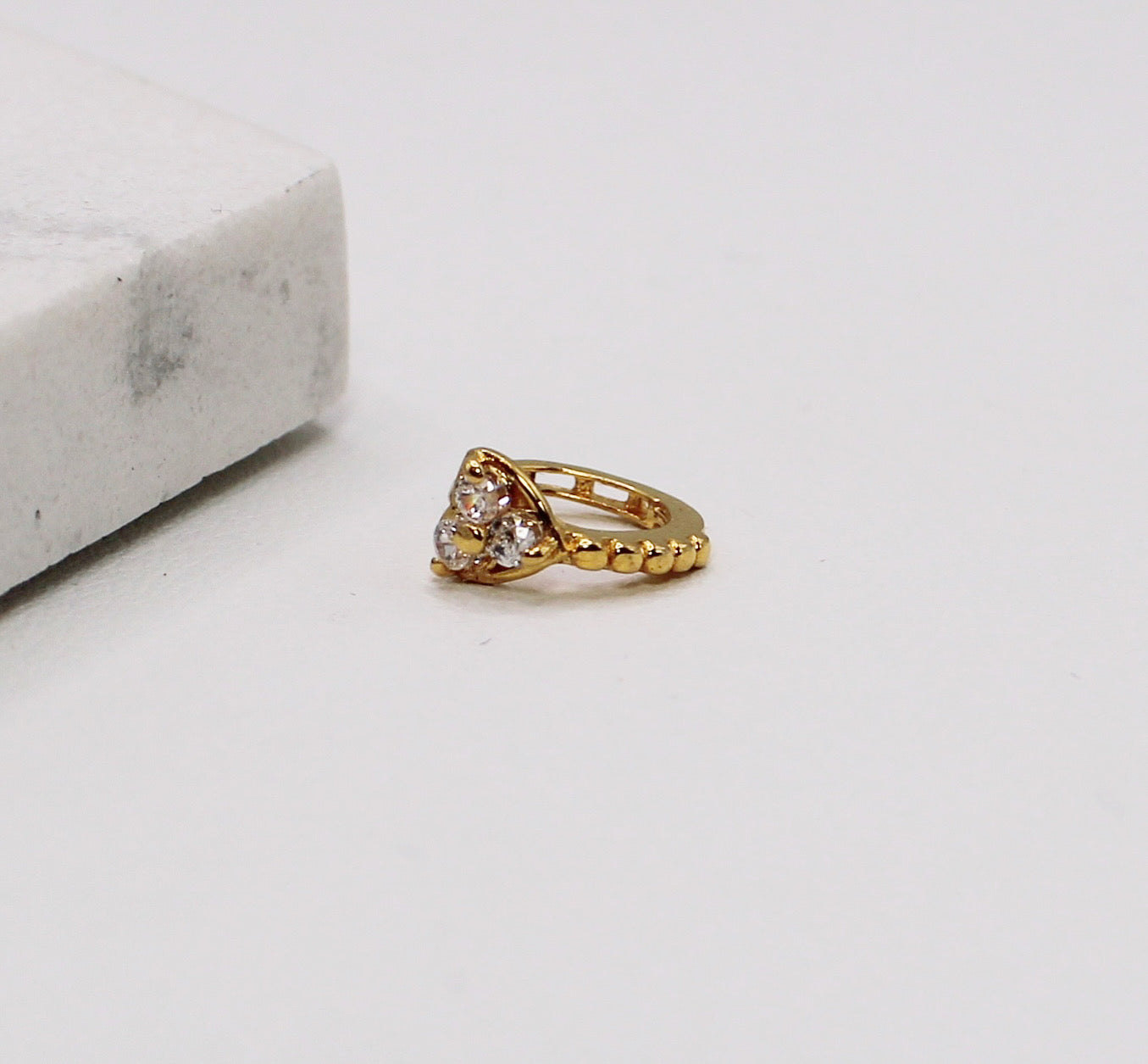 6.8mm CZ Heart Hoop