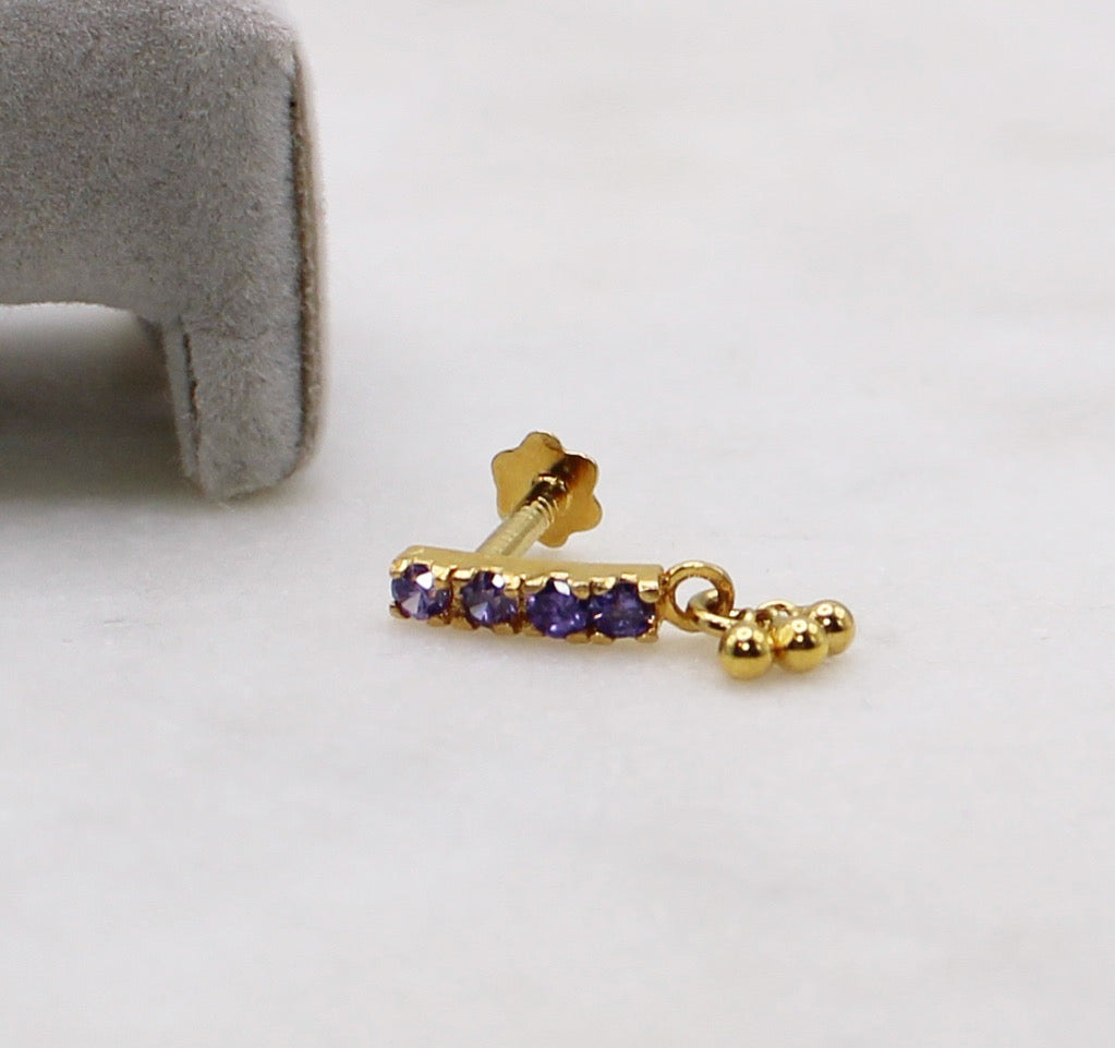 Purple Long Stud