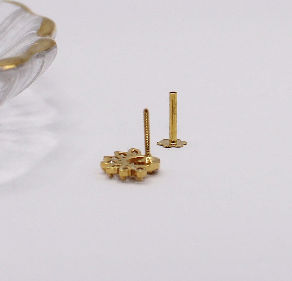 Sparkly Crescent Stud