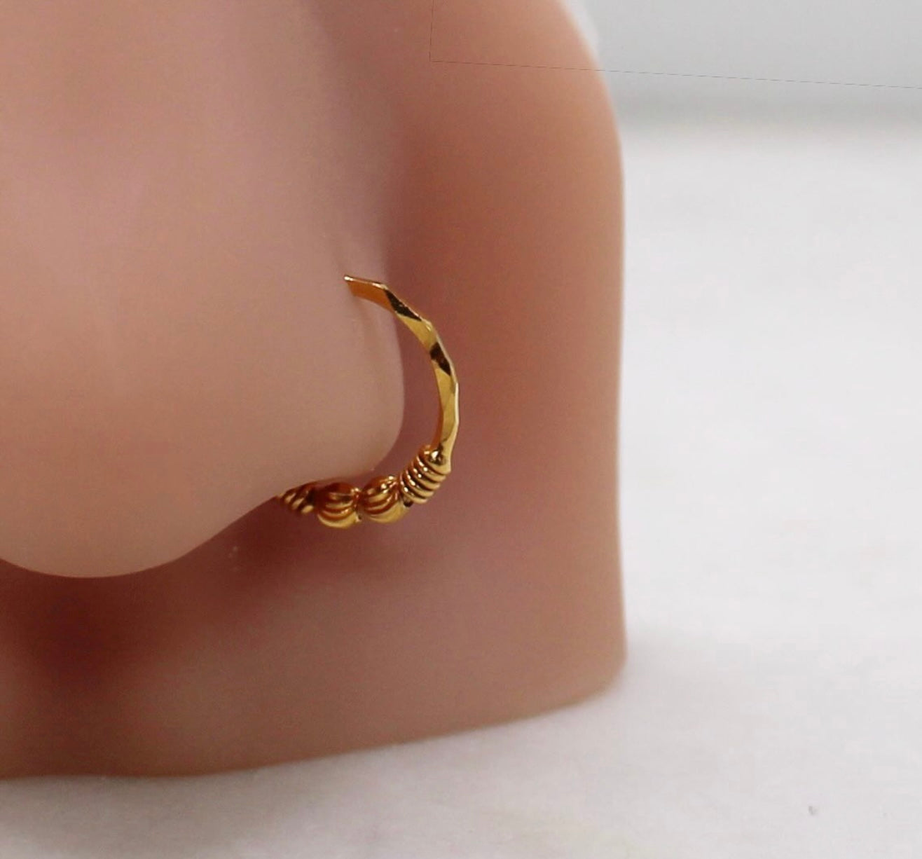 Spiral 2 Beaded Hoop (9mm)