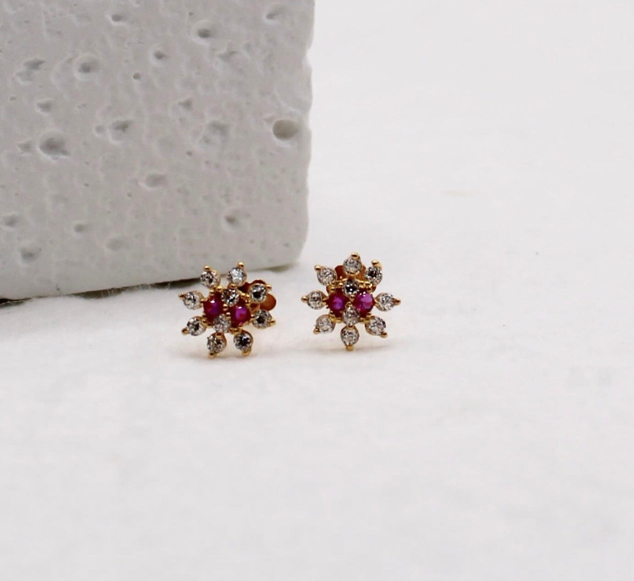 Pink Sunburst Studs