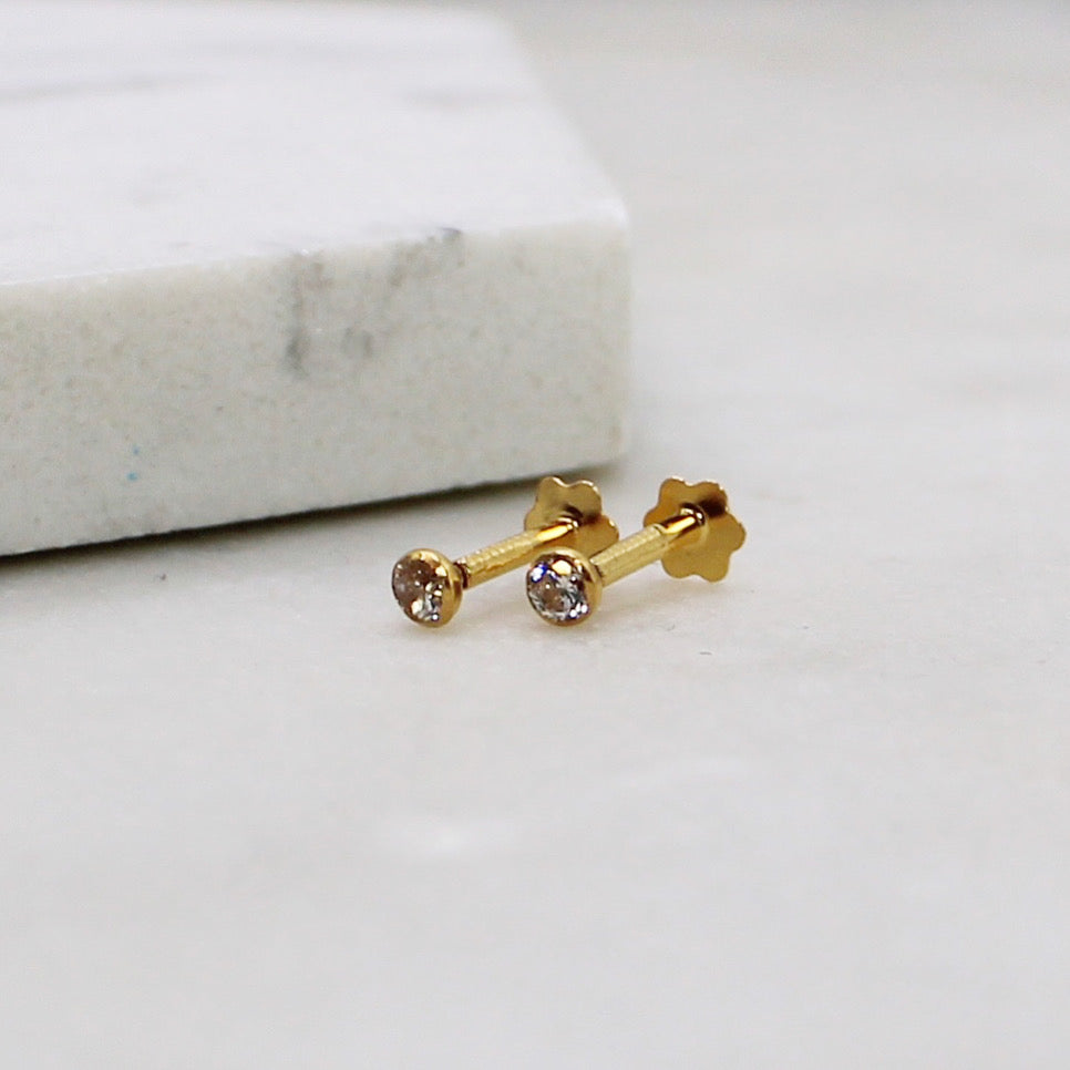 2mm Round CZ Studs